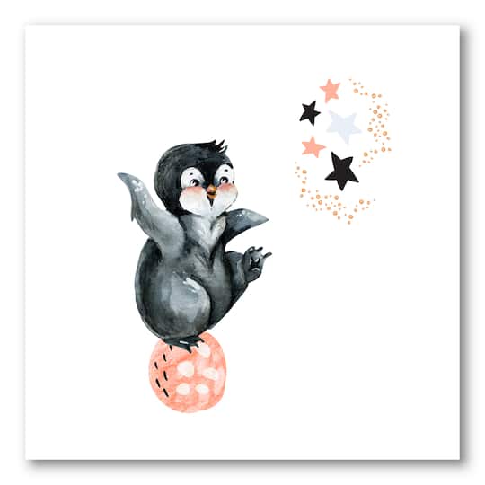 Designart - Little Penguin With Stars and Planets II